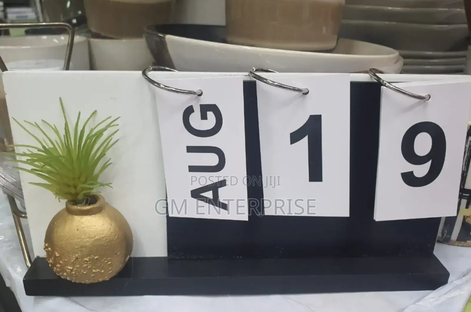 *Table Top Decor Date Stand Calendar 24x12cm *