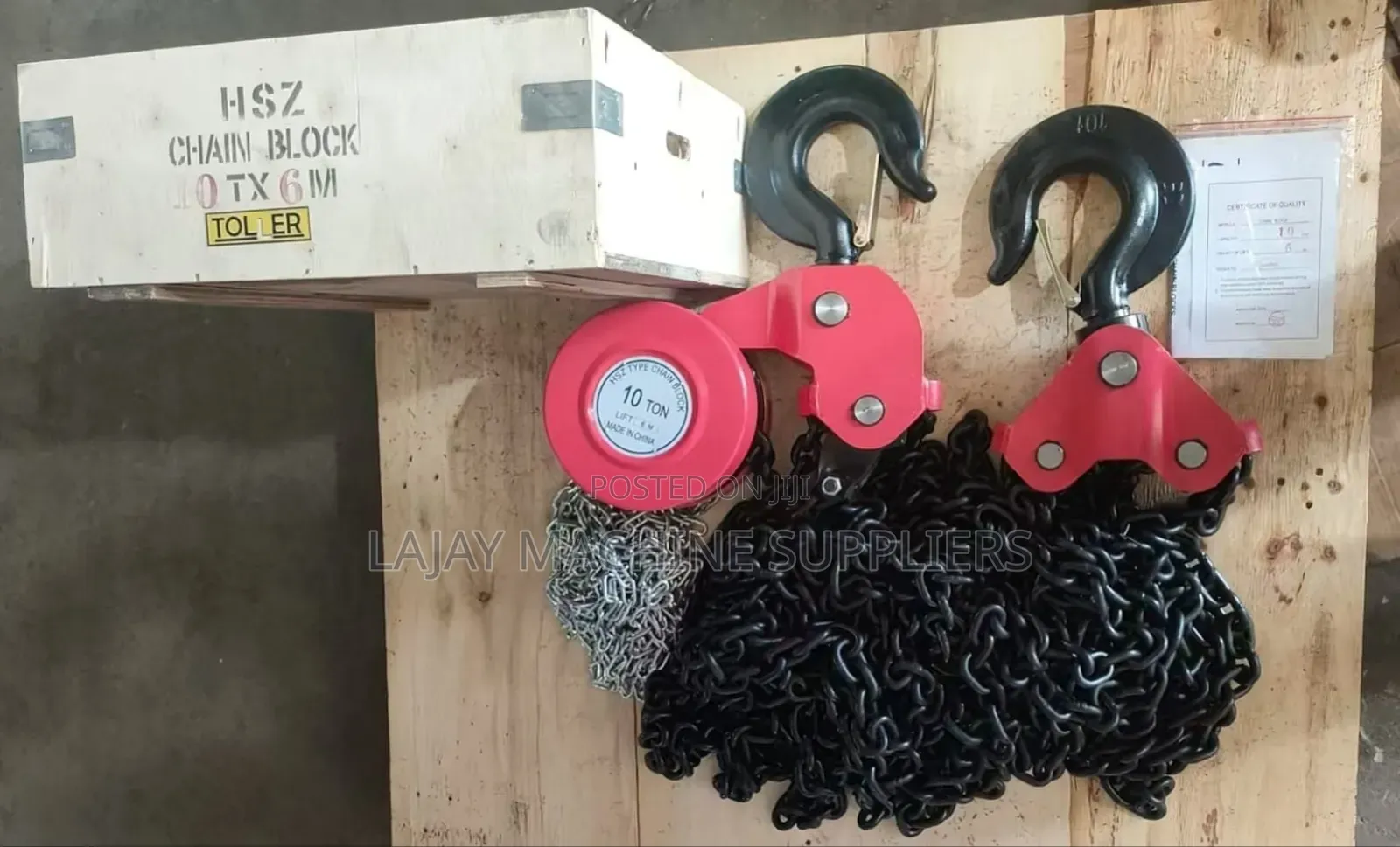 Toller Chain Block 10ton 6mtrs