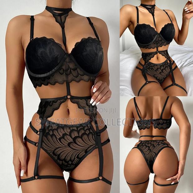 High Waist Sexy Lingerie 3 Piece Set Women - main view