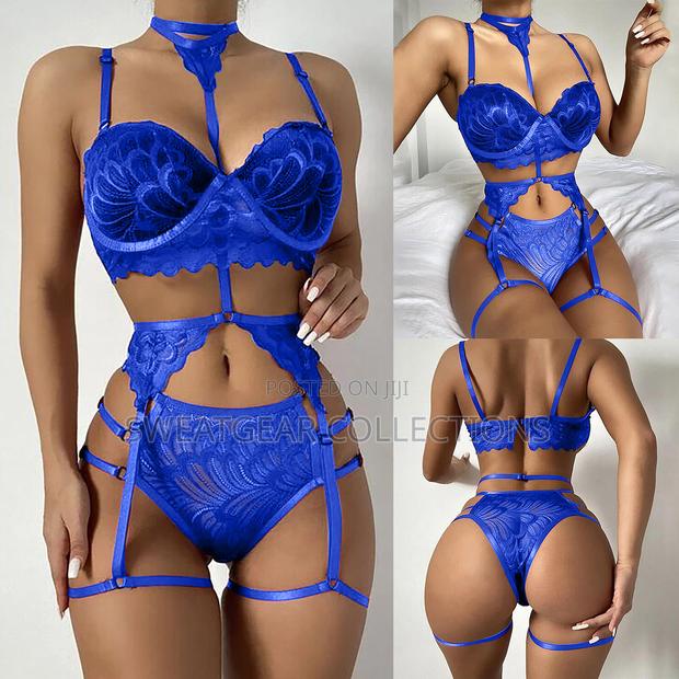 High Waist Sexy Lingerie 3 Piece Set Women - thumbnail 5