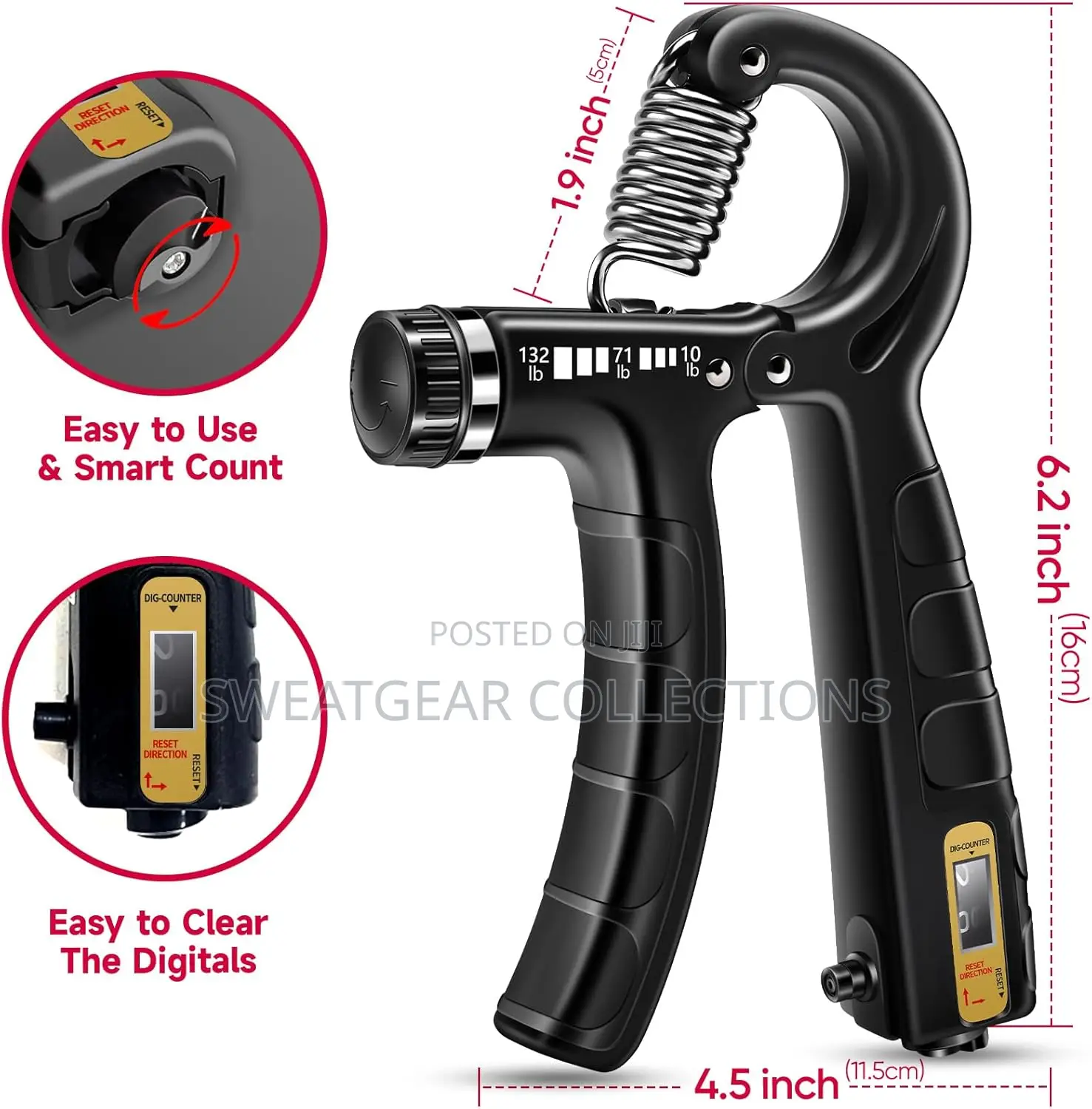 Hand Gripper Strengthener Kit With Adjustable Resistance