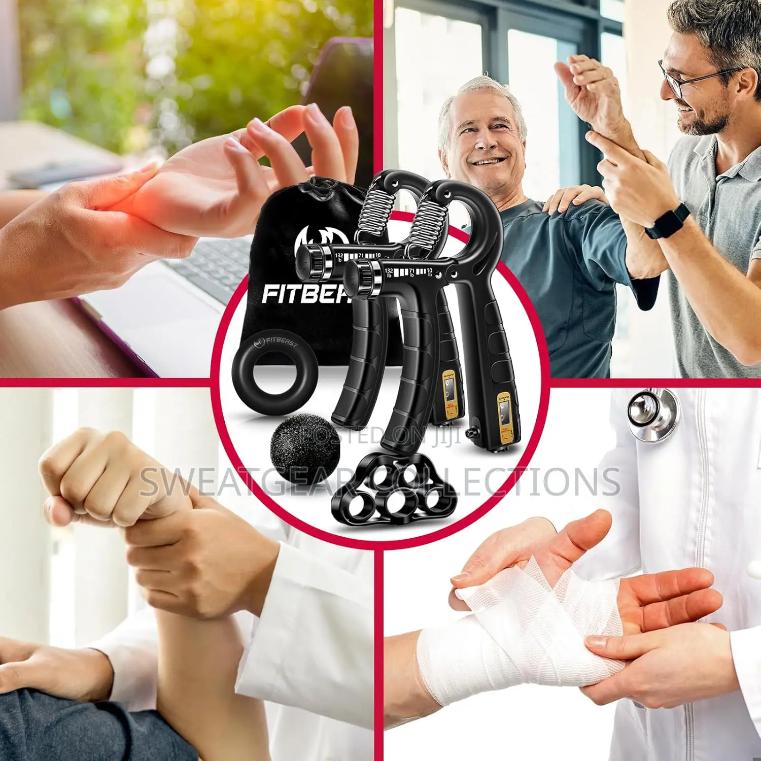 Hand Gripper Strengthener Kit With Adjustable Resistance