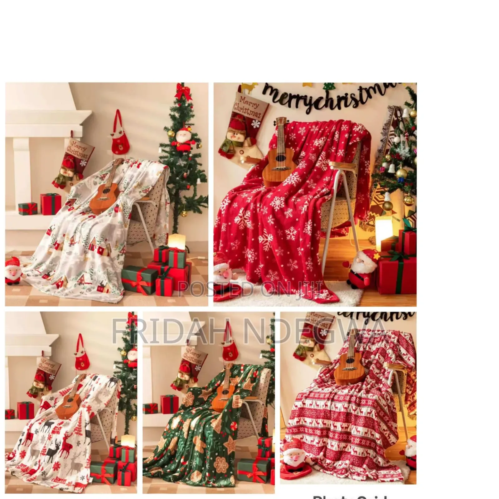 *Double Sided Christmas Sherpa Fleece Throw Blankets