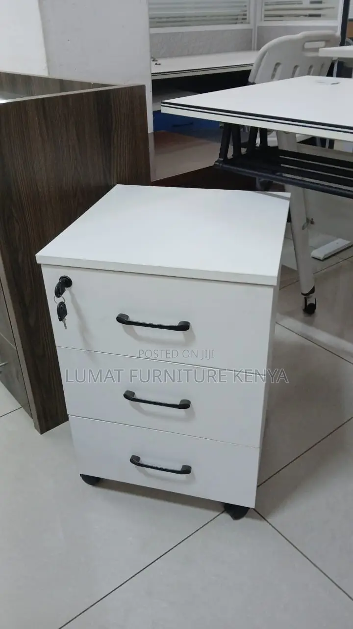 White Office Movable Pedestal