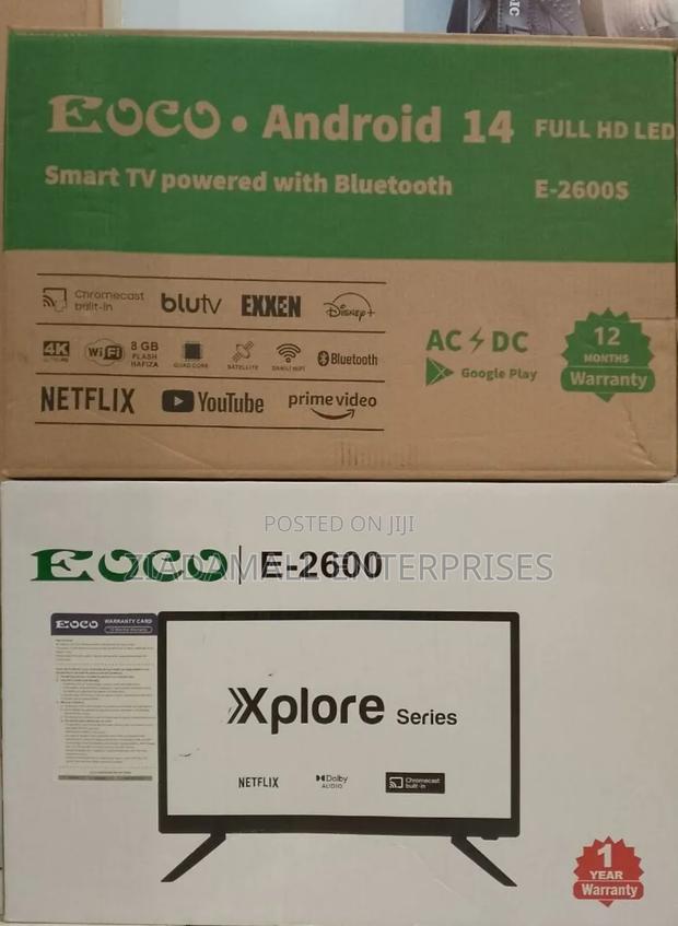 Eoco 26" Smart Tv With Dual Power (Ac/Dc)