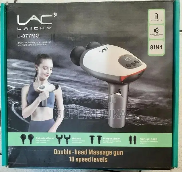 Massage Gun.Double-head.10 Speed Level, 8 Head.Lac Laichy L-077mg