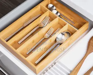 33x24x4cm 5 Slot Bamboo Cutlery Organizer