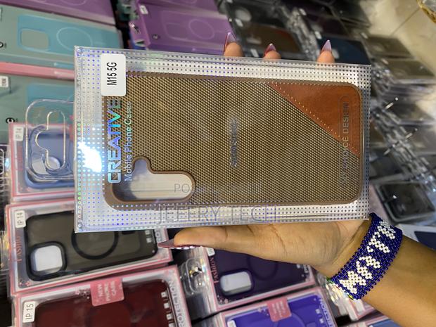 Sanpuk Samsung Galaxy M15 Skin Feel Leather Back Case -Brown