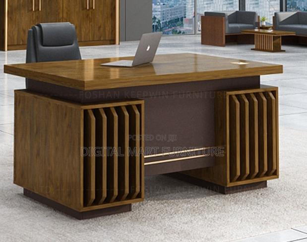 Office Desk: 1.4 Meter Brown Manager Desk