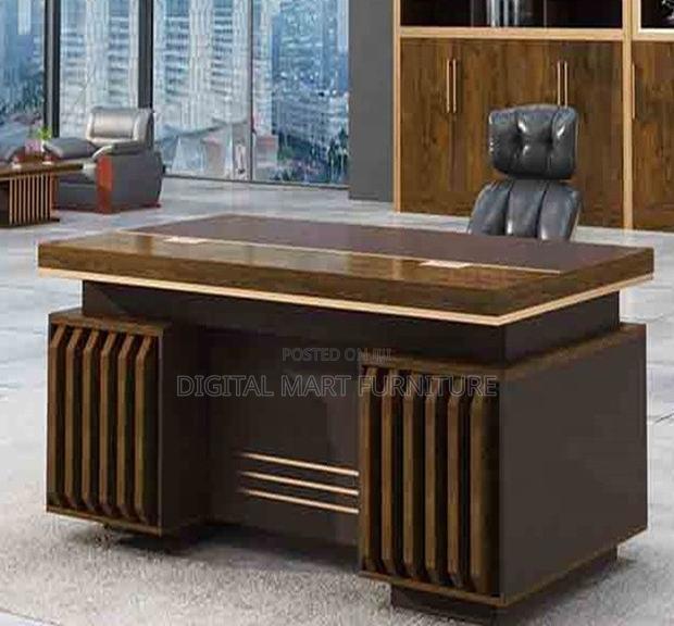 Office Desk: 1.4 Meter Brown Manager Desk - thumbnail 2