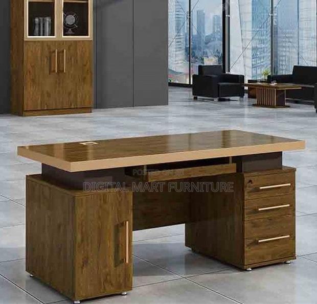 Office Desk: 1.4 Meter Brown Manager Desk - thumbnail 3