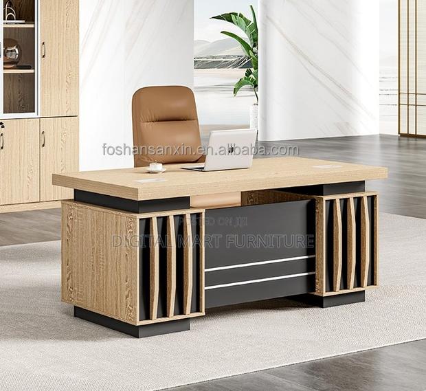 Office Desk: 1.4 Meter Brown Manager Desk - thumbnail 6