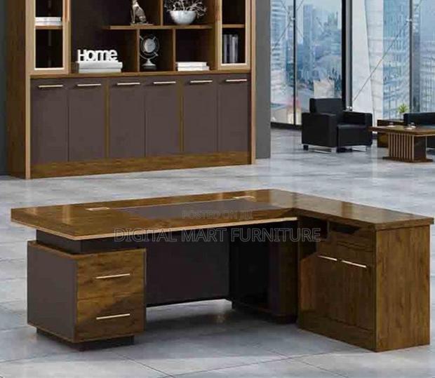 Office Desk: 1.4 Meter Brown Manager Desk - thumbnail 5