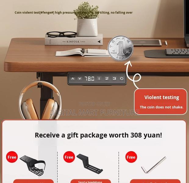 Office Desk: Brown Multi Height Standing Desk - thumbnail 6