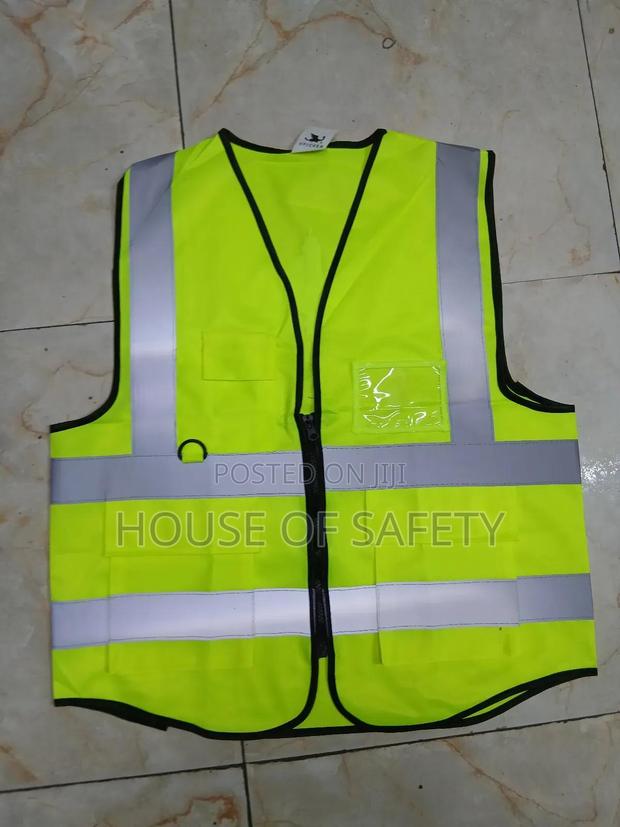 Branded Neon Green Reflectors With Pockets - main view