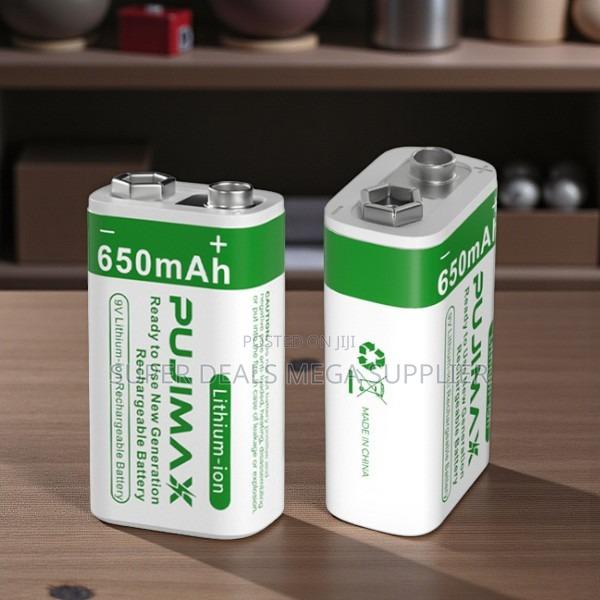 Pujimax 9v 650mah Rechargeable Lithium Battery for Smoke Detectors