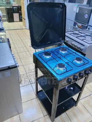 Rebune Four Burner Standing Gas Stove With Shelves