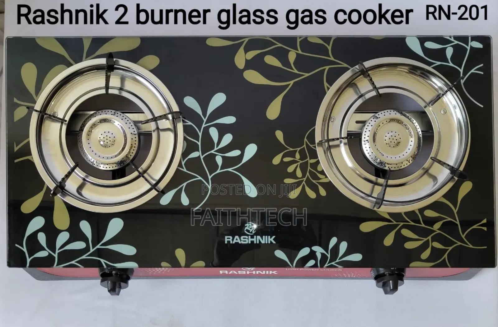 Double Glass Burner Rashnik Gas Stove Cooker