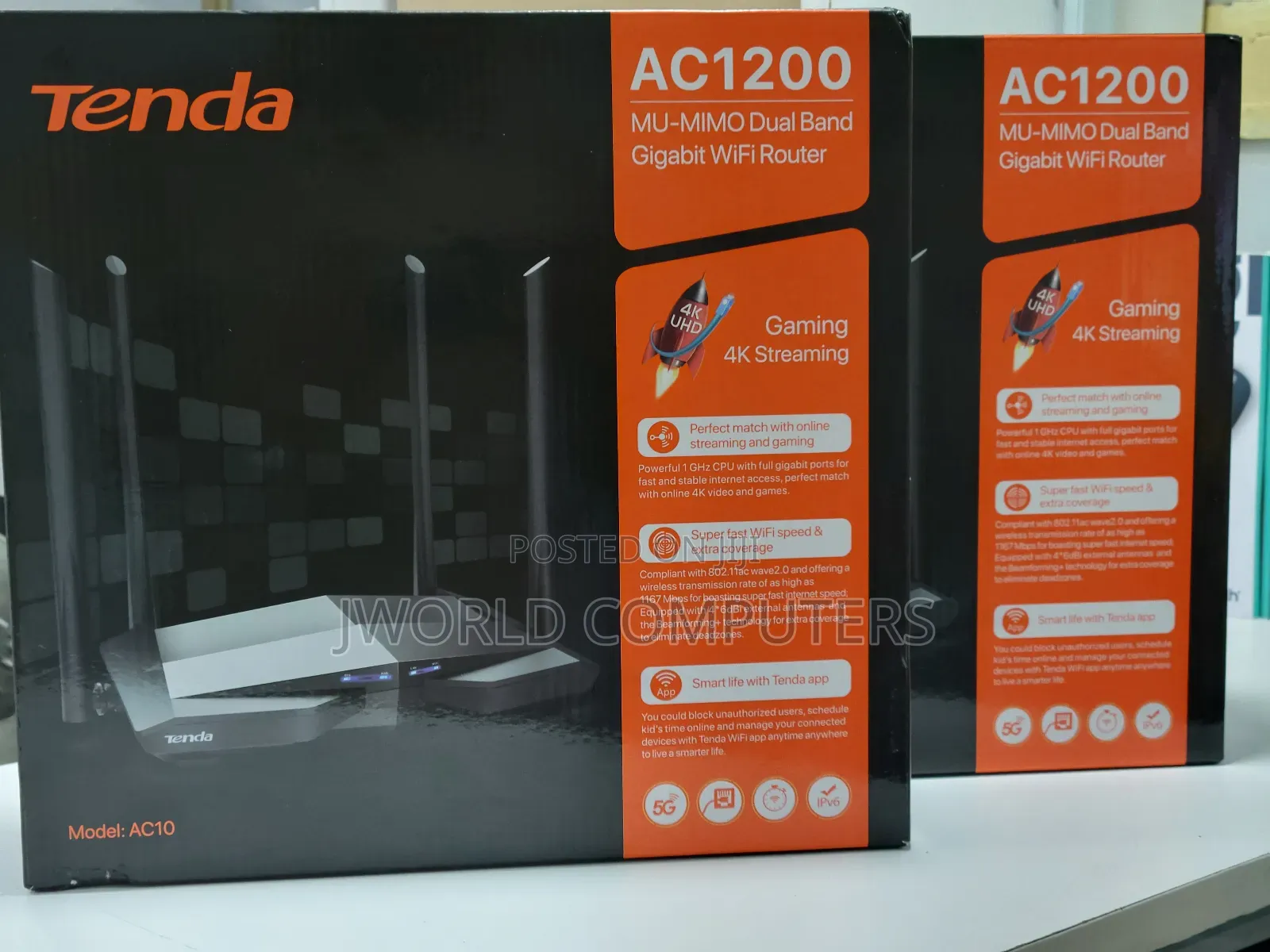 Tenda Ac10 Ac1200 Dual-Band Wireless Router Ac10 Ac1200