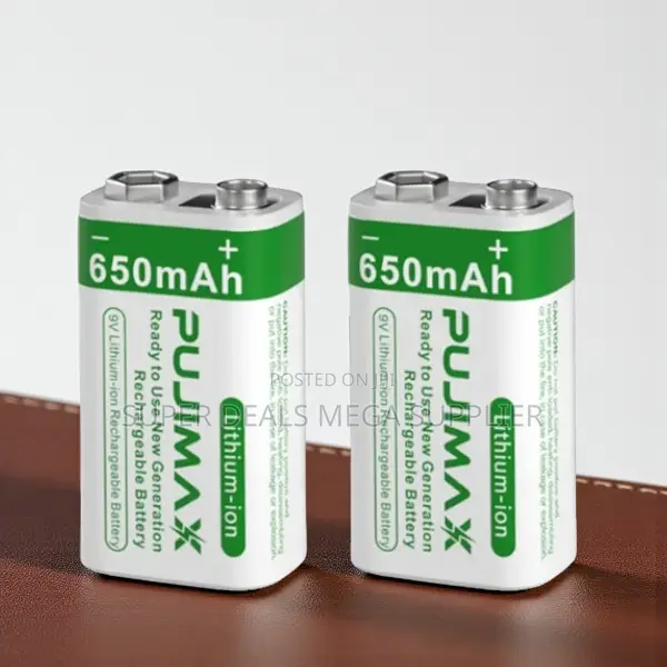 Pujimax 9v 650mah Rechargeable Lithium Battery for Wireless Mics