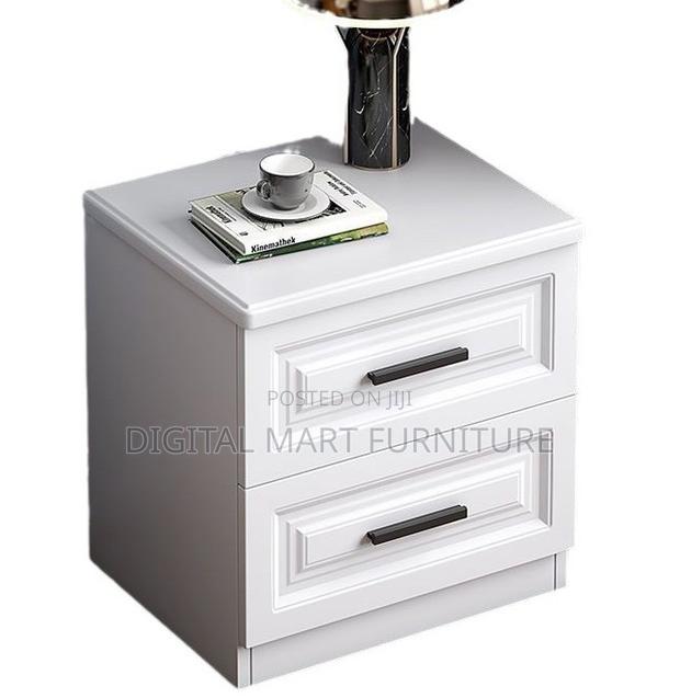 Office Cabinet: White Small Bedside Cabinet With Two Drawers - thumbnail 2