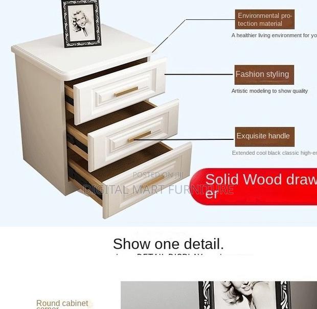 Office Cabinet: White Small Bedside Cabinet With Two Drawers - thumbnail 4
