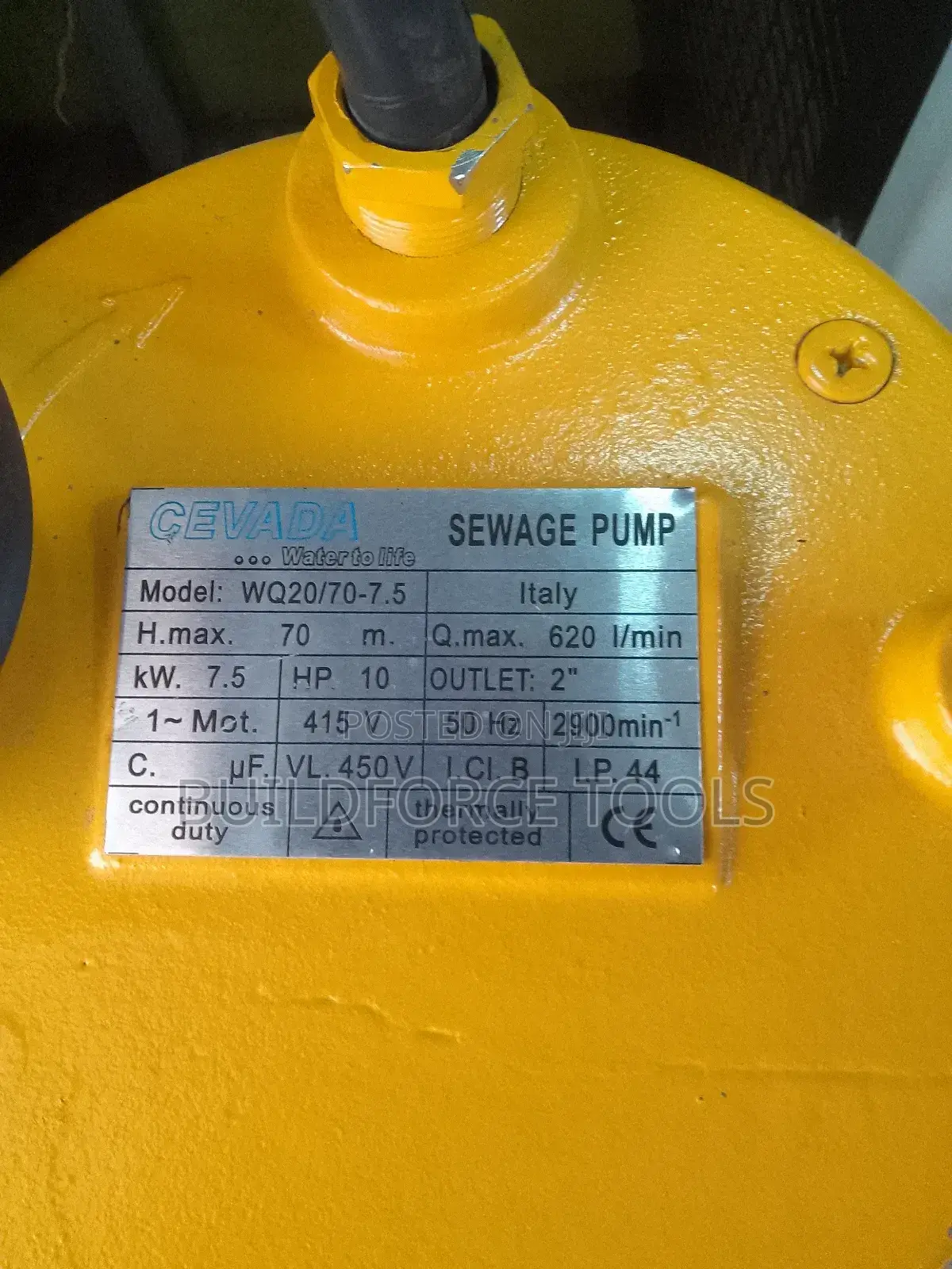 Cevada Belgium 2" 10.0hp Commercial Sewage Pump