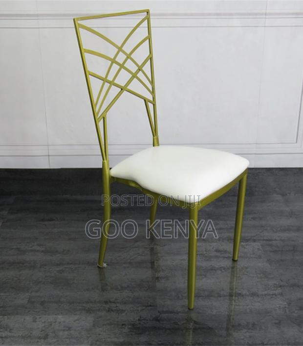 Home Chair; Modern Chair for Events and Dining With Gold Metal Frame