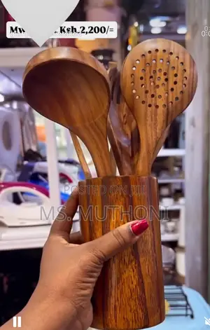 8 Pc Wooden Mwiko Set