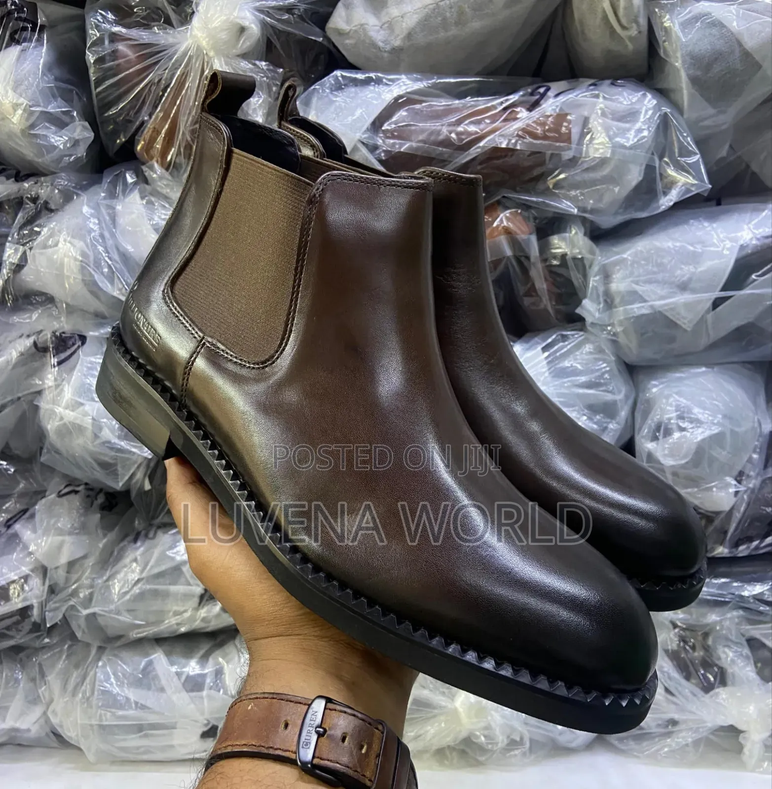Coffee Laceless Italian Boots