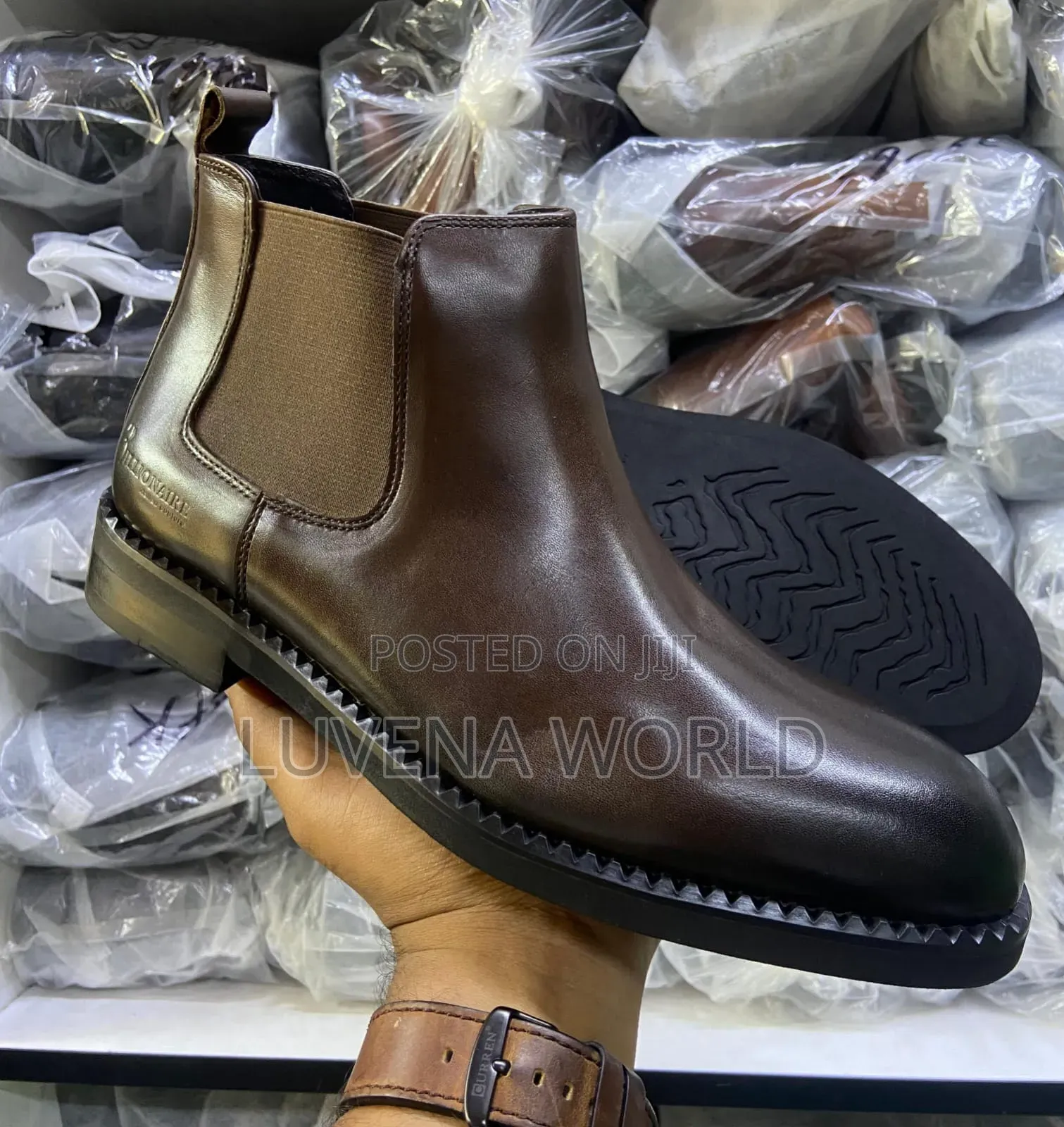 Coffee Laceless Italian Boots