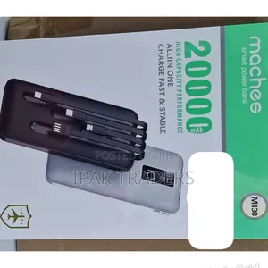 Maches 20000mah Portable Power Bank With 4 in 1 Built-in Cable