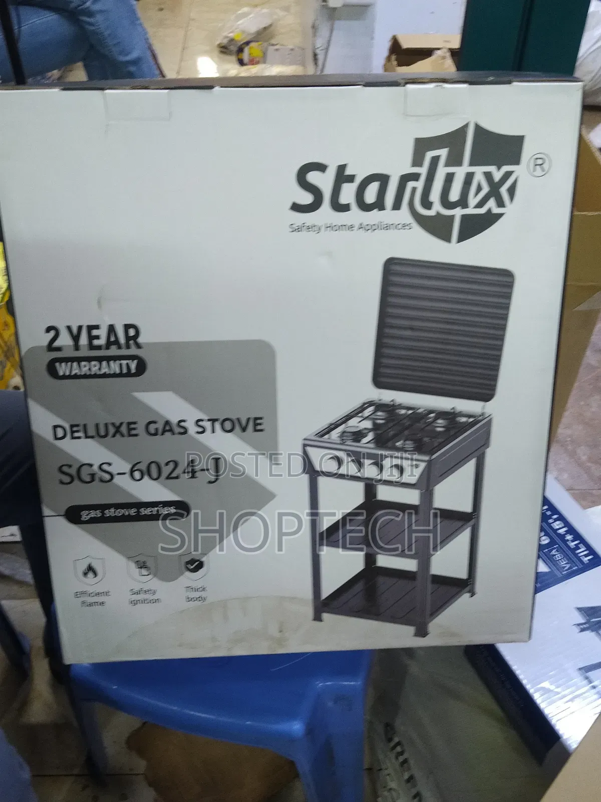 Starlux 4 Burner Cooker With Shelves