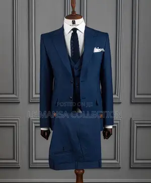 Executive Three-Piece Pinstripe Suits