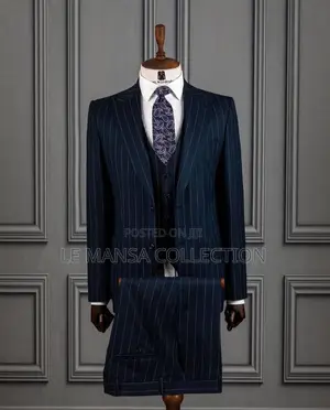 Executive Three-Piece Pinstripe Suits
