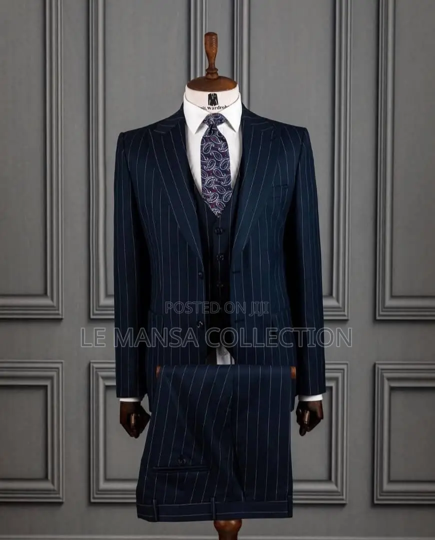 Executive Three-Piece Pinstripe Suits