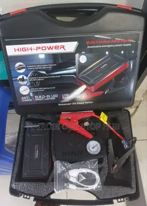 Portable 12v Jump Starter With Power Bank and Led Light
