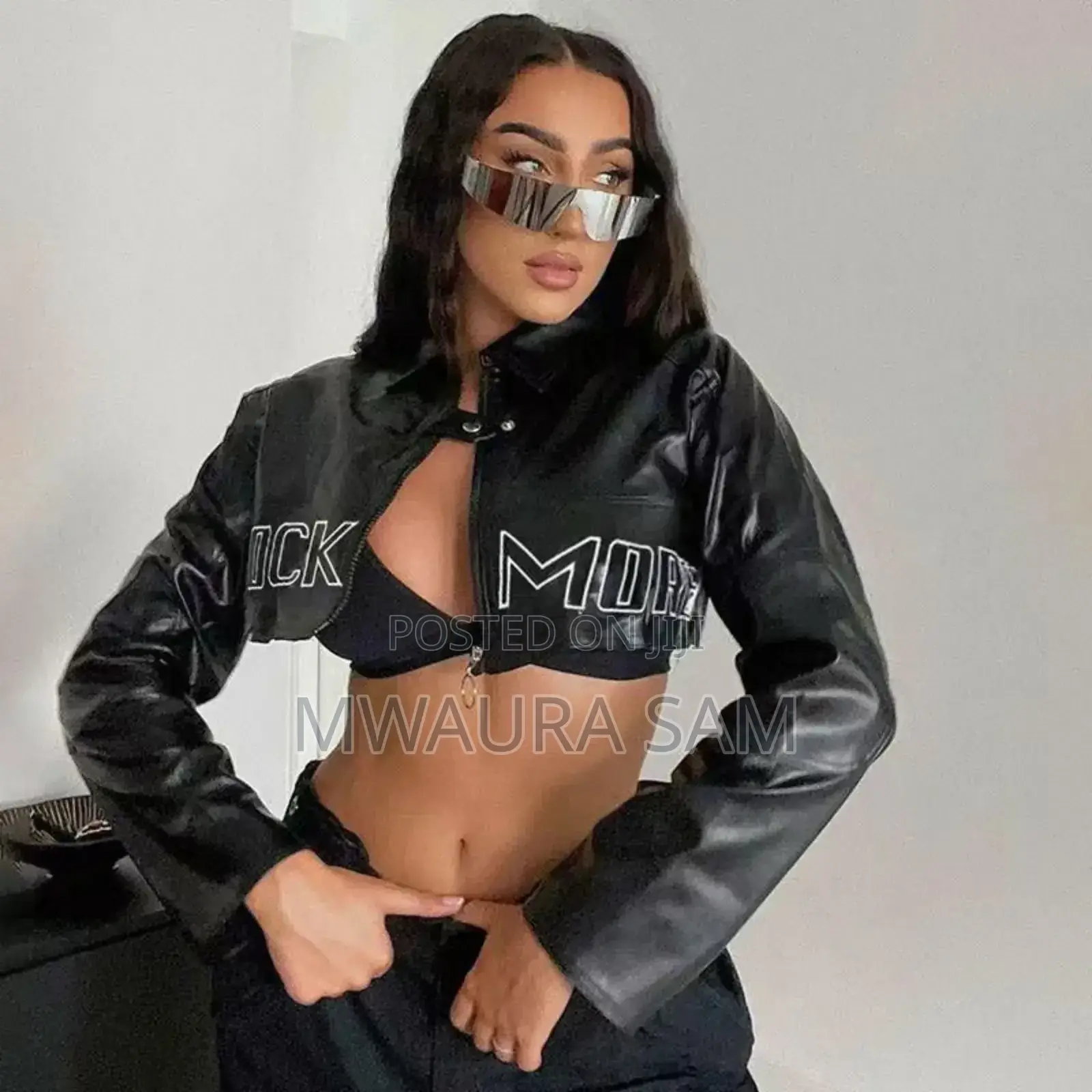 Leather Crop Biker Jacket