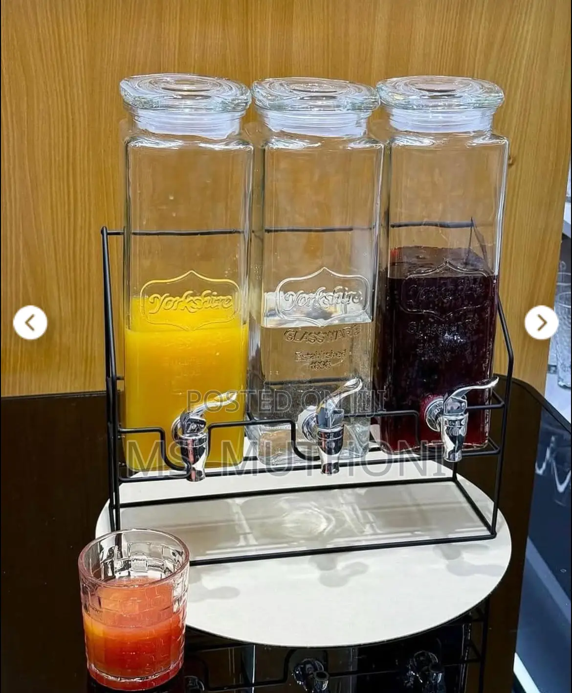 2.2l Each Capacity Juice/Drink Dispenser With Metallic Stand