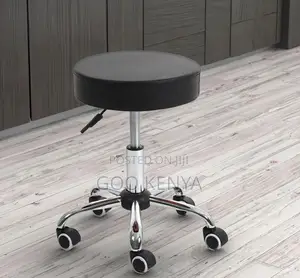 Home Counter Stool; Backless Rolling Swivel Height-Adjustable Stool