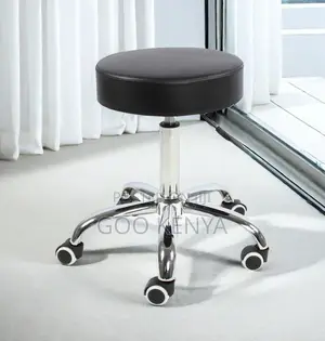 Home Bar Stool; Leather Cushioned Backless Adjustable Barber Stool