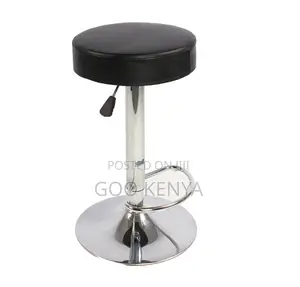 Home Bar Stool; Leather Cushioned Backless Adjustable Barber Stool