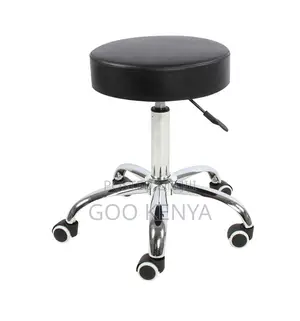 Home Bar Stool; Leather Cushioned Backless Adjustable Barber Stool