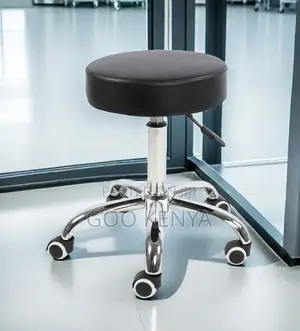 Home Bar Stool; Leather Cushioned Backless Adjustable Barber Stool