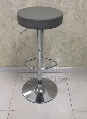 Home Bar Stool; Leather Cushioned Backless Adjustable Barber Stool