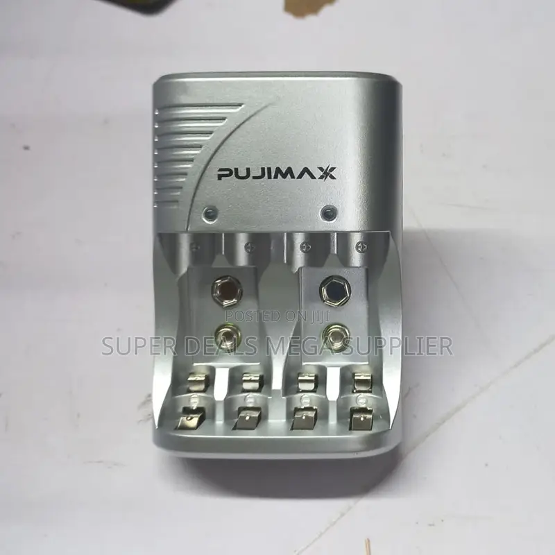 Pujimax Aa Aaa 9v Battery Charger 4 Slot Fast Rechargeable Power Unit