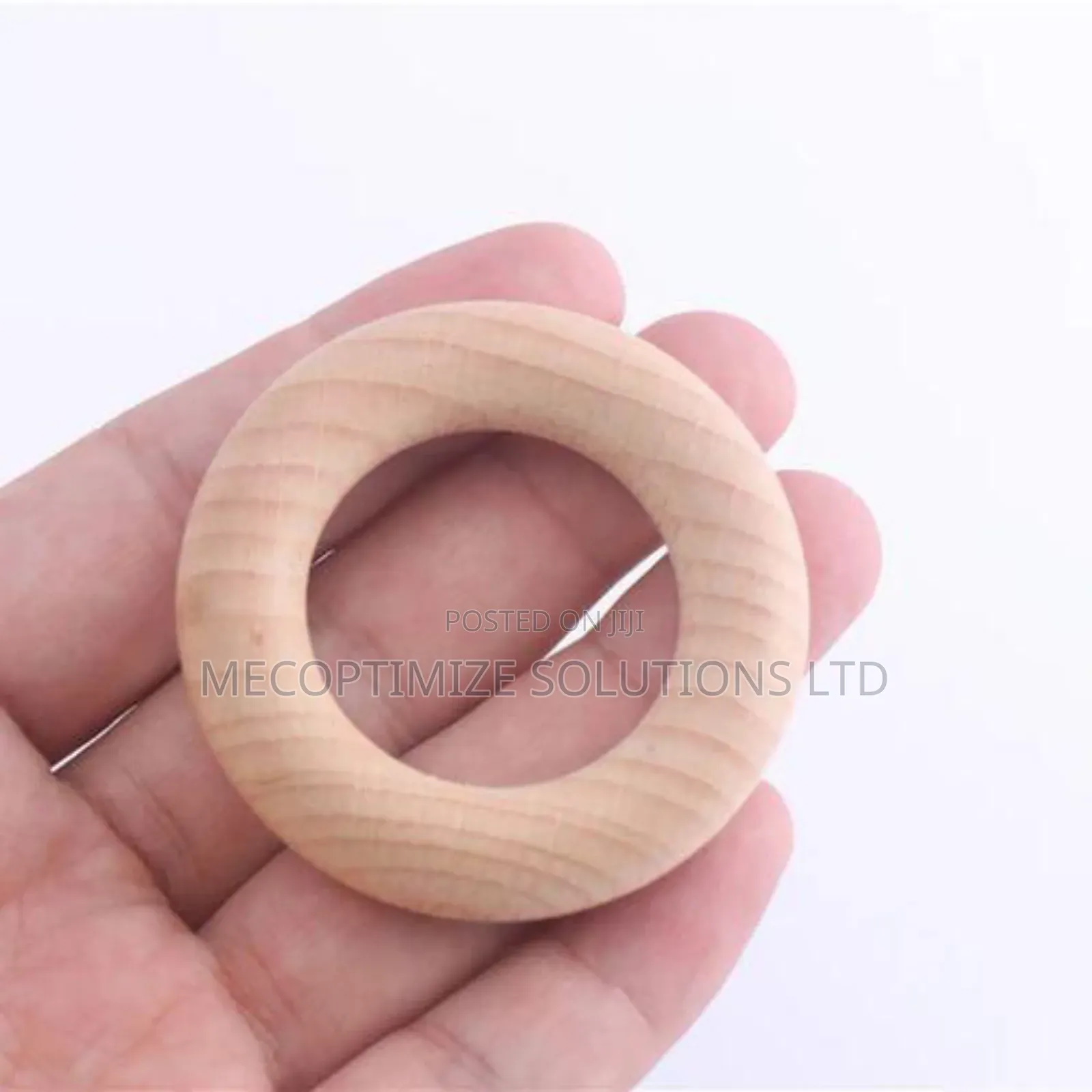 Safe Organic Wooden Baby Teether Natural Rattle Sensory Toy