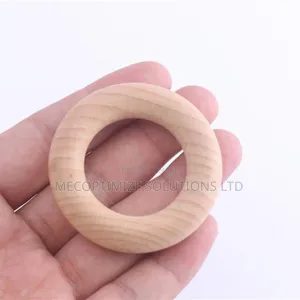 Safe Organic Wooden Baby Teether Natural Rattle Sensory Toy