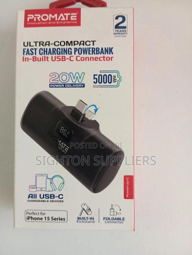 Promate 5000mah Fast Charging Power Bank With in-Built Usb-C Connector - thumbnail 2