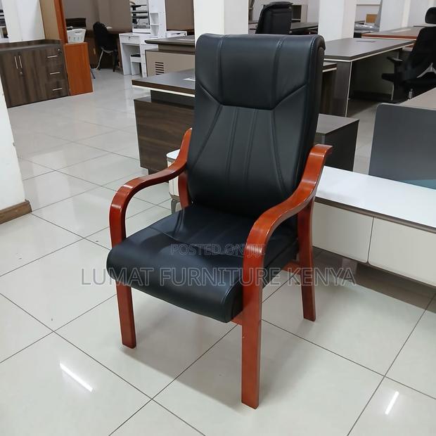 Vintage Wood Office Guest Chair - thumbnail 4